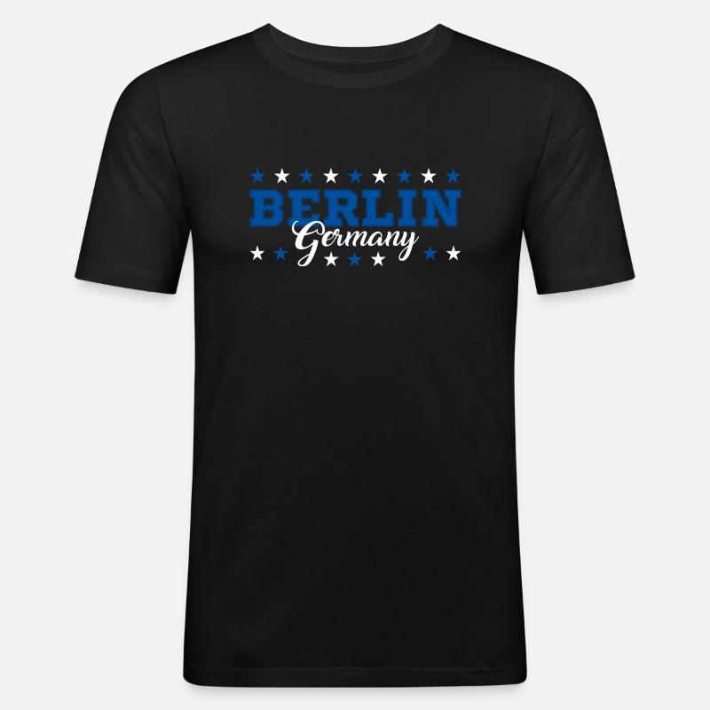 Berlin - Männer Slim Fit T-Shirt - Schwarz