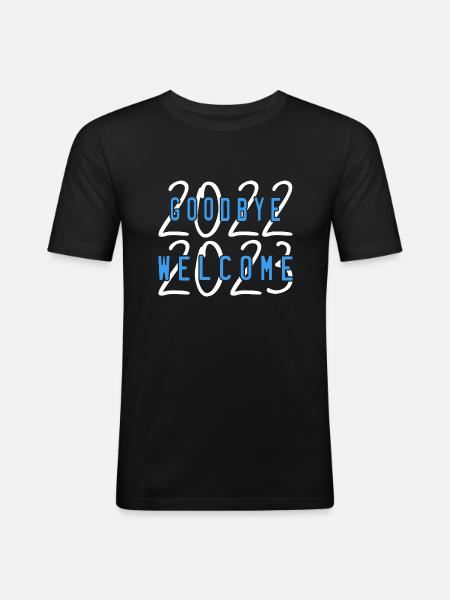 welcome 2023 - Men's Slim Fit T-Shirt - black