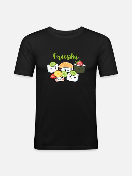 Frushi Sushi - T-shirt près du corps Homme - noir