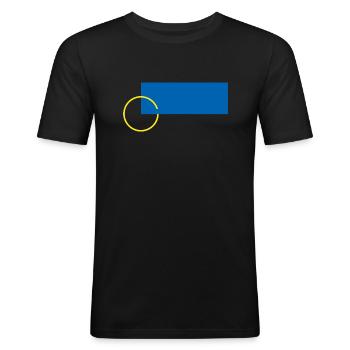 Harmonie des formes - T-shirt près du corps Homme - noir - Devant - Nik (191cm)