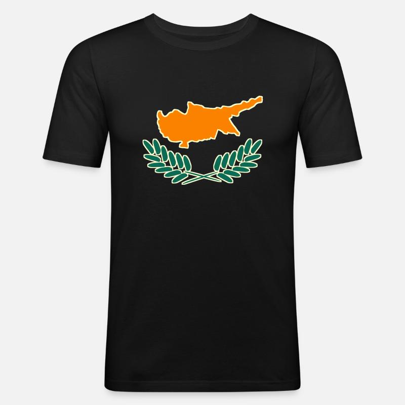 Zypern Flagge - Männer Slim Fit T-Shirt - Schwarz