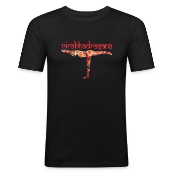 yoga 9 virabhadrasana warrior 3 e 222 - Men's Slim Fit T-Shirt - black - Front - Nik (191cm)