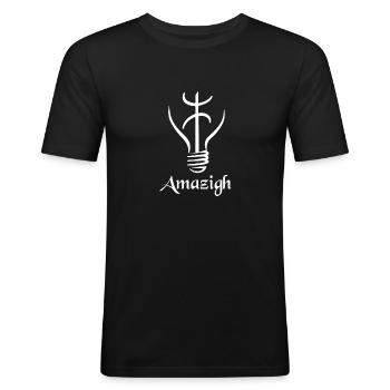 Amazigh Sign Tifinagh Berber - Männer Slim Fit T-Shirt - Schwarz - Vorne - Nik (191cm)