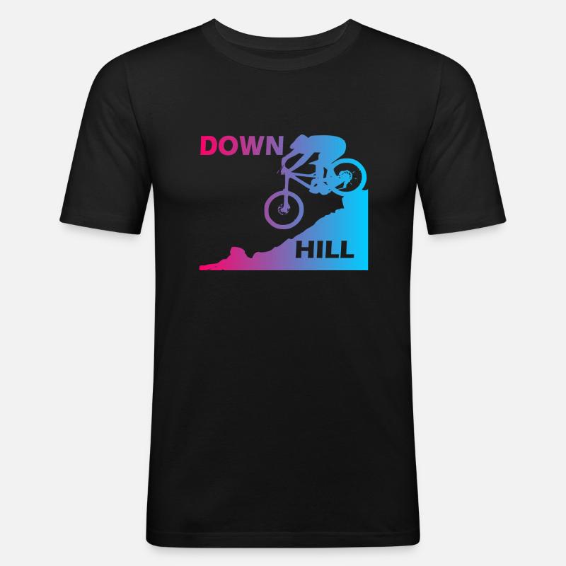 Downhill - Männer Slim Fit T-Shirt - Schwarz