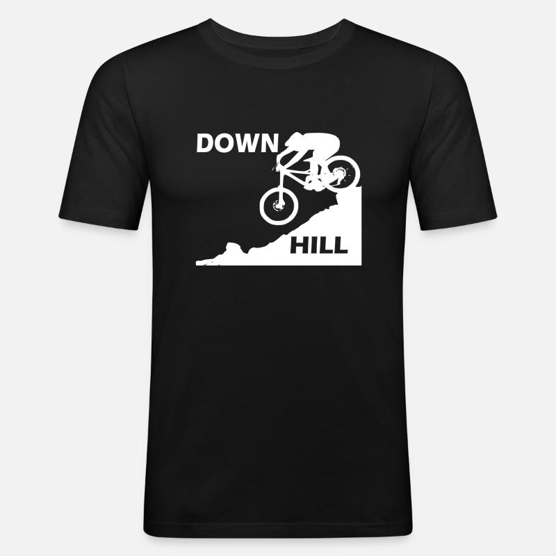 Downhill - Männer Slim Fit T-Shirt - Schwarz