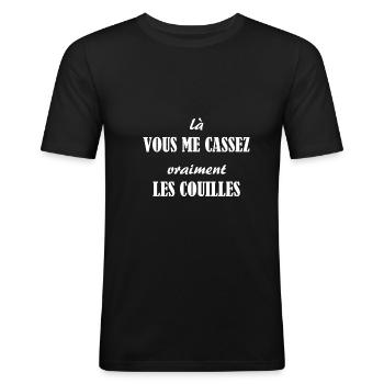 CASSE COUILLES - T-shirt près du corps Homme - noir - Devant - Nik (191cm)