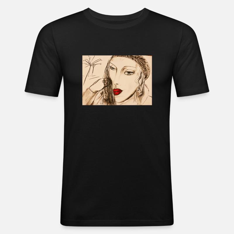 SEHNSUCHT - Männer Slim Fit T-Shirt - Schwarz