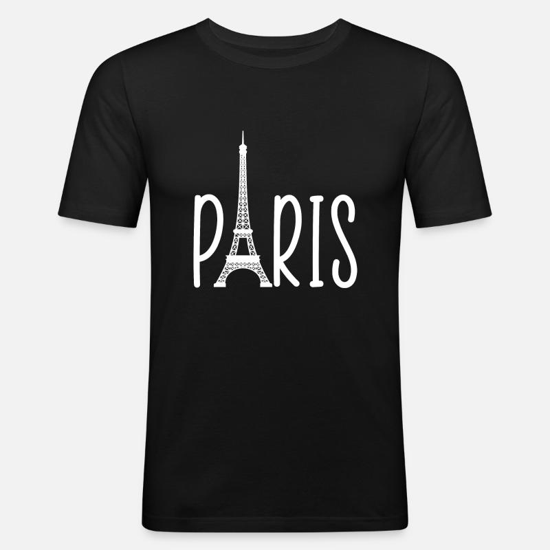 Tour Eiffel de Paris - T-shirt près du corps Homme - noir