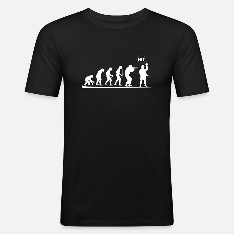 Man and his evolution HIT - Men's Slim Fit T-Shirt - black