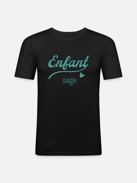 Enfant sage - T-shirt près du corps Homme - noir