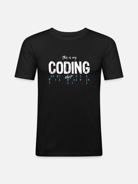 Programmierer Softwareentwickler Coder Sprüche - Männer Slim Fit T-Shirt - Schwarz