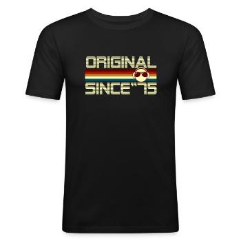 Since 75 - Men's Slim Fit T-Shirt - black - Front - Nik (191cm)