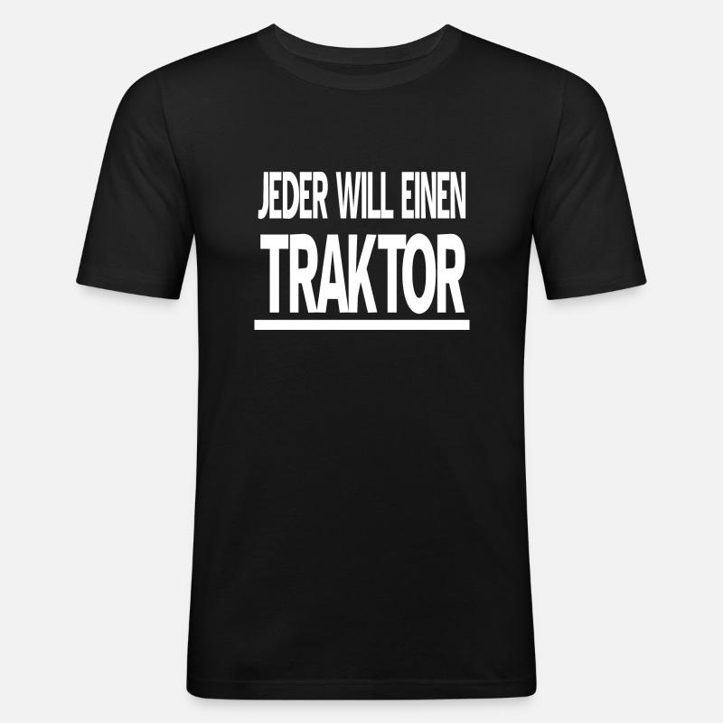 Traktor - Männer Slim Fit T-Shirt - Schwarz