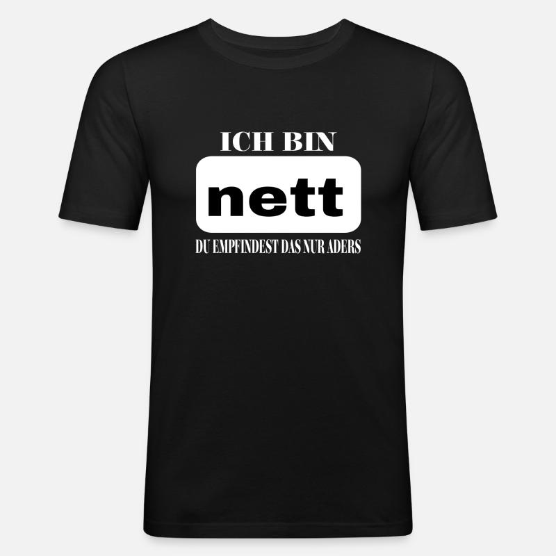Nett - Männer Slim Fit T-Shirt - Schwarz