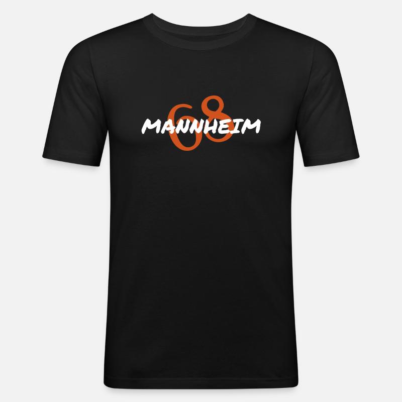 Mannheim Monnem Mannheimat - Männer Slim Fit T-Shirt - Schwarz