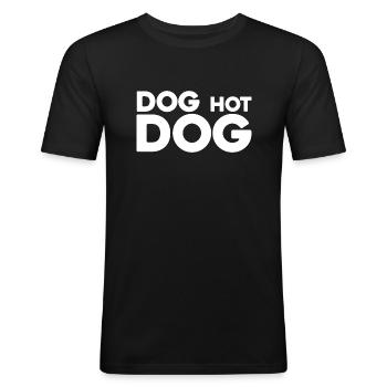 Dog Hot Dog Camping Marcel Dog Hot Dog Débardeur - T-shirt près du corps Homme - noir - Devant - Nik (191cm)