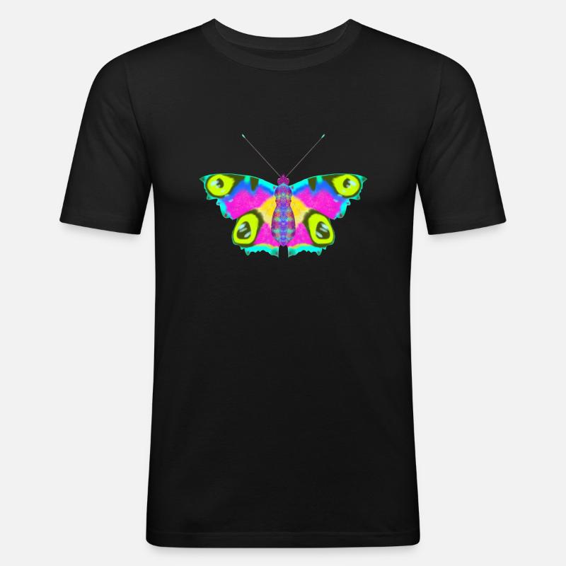 butterfly project - Männer Slim Fit T-Shirt - Schwarz
