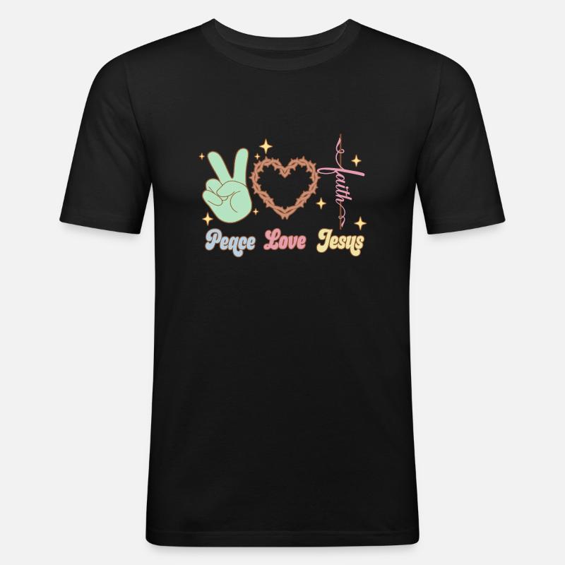 Glaube Liebe Jesus - Männer Slim Fit T-Shirt - Schwarz