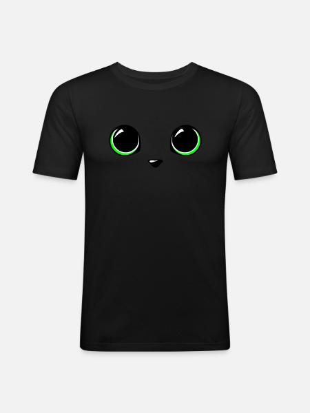 cat eyes - Men's Slim Fit T-Shirt - black
