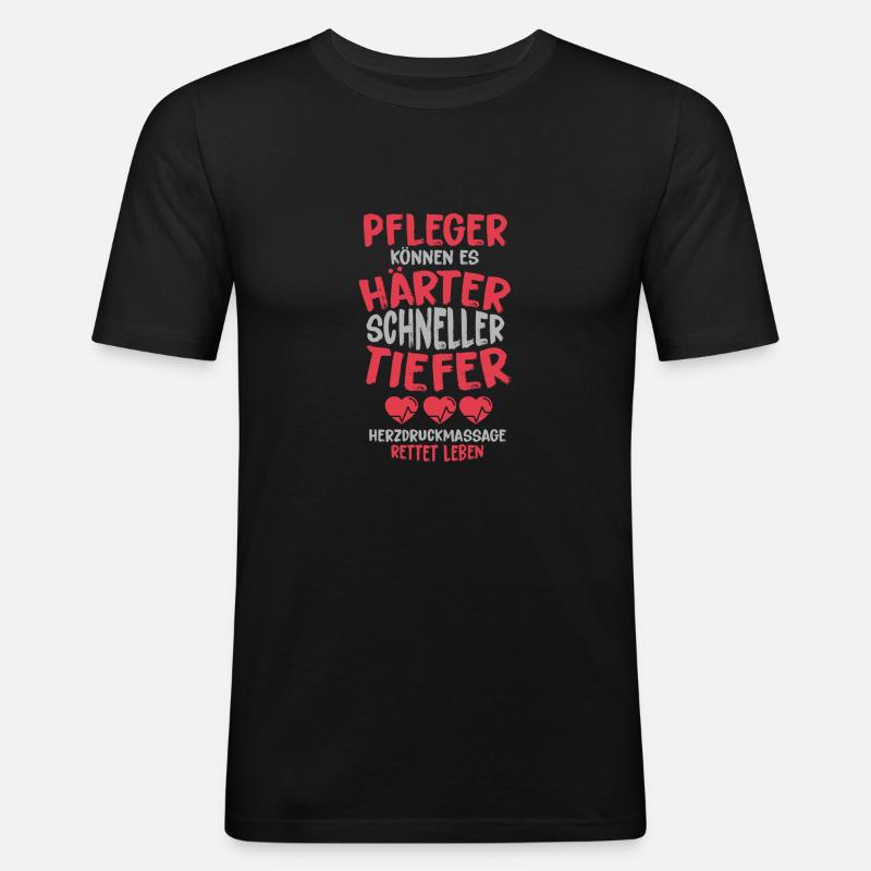 Pfleger - Männer Slim Fit T-Shirt - Schwarz
