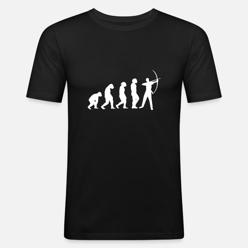 Evolution Bogenschütze Pfeil und Bogen - Männer Slim Fit T-Shirt - Schwarz