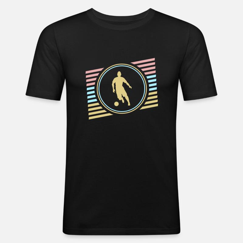 Fussball - Männer Slim Fit T-Shirt - Schwarz