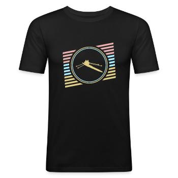 aviron - T-shirt près du corps Homme - noir - Devant - Nik (191cm)