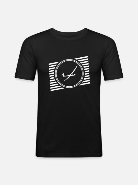 Segelflugzeug - Männer Slim Fit T-Shirt - Schwarz