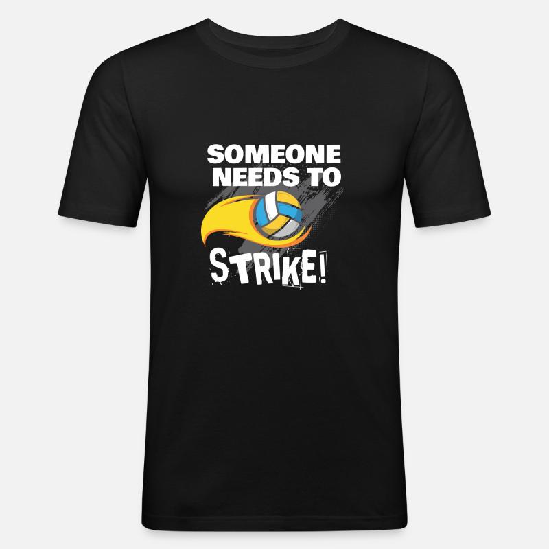 Volleyball - Männer Slim Fit T-Shirt - Schwarz