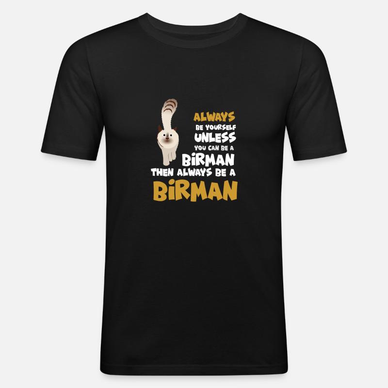 Birmakatzen - Männer Slim Fit T-Shirt - Schwarz