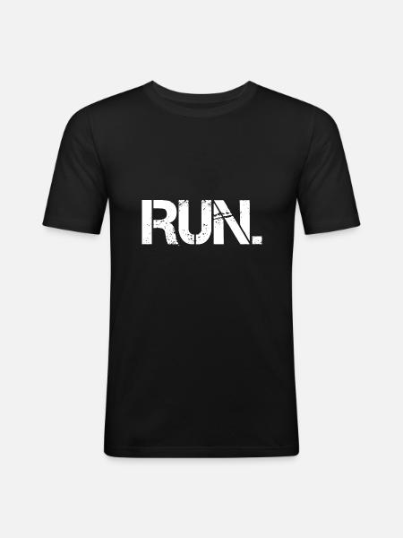 course - T-shirt près du corps Homme - noir