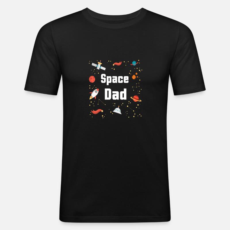 Papa de l'espace - T-shirt près du corps Homme - noir