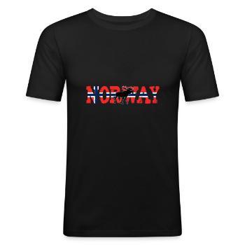 Norway Scandinavia - Men's Slim Fit T-Shirt - black - Front - Nik (191cm)