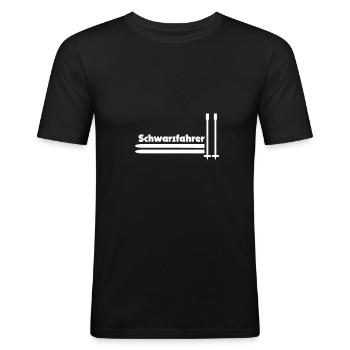 Piste au noir - T-shirt près du corps Homme - noir - Devant - Nik (191cm)