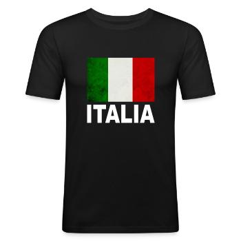 Italian flag - Men's Slim Fit T-Shirt - black - Front - Nik (191cm)