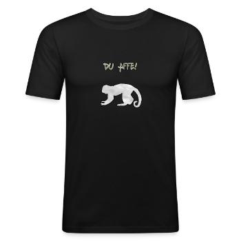 Espèce de singe - T-shirt près du corps Homme - noir - Devant - Nik (191cm)