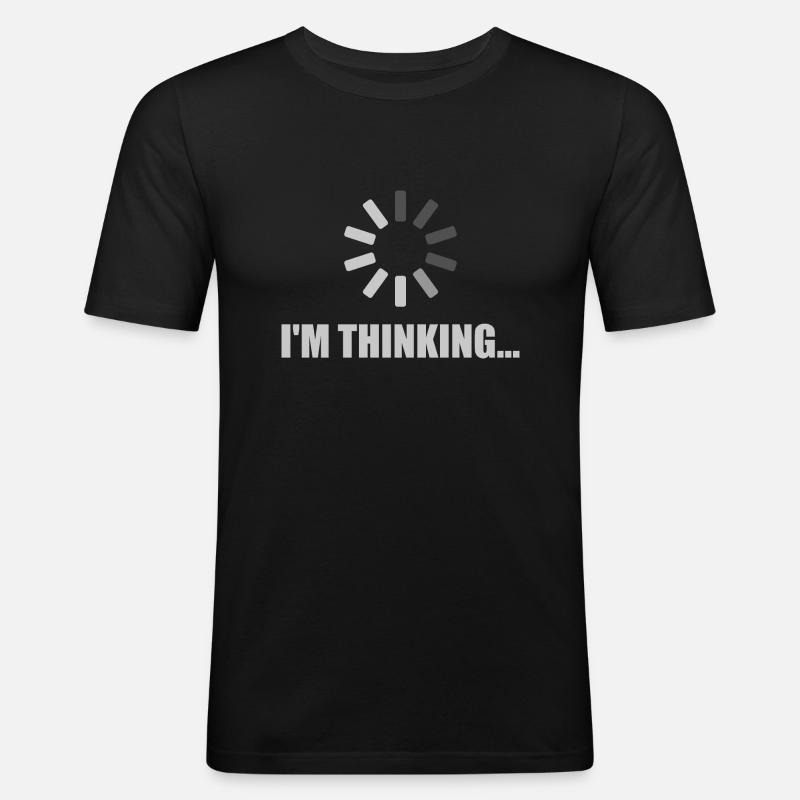 I'm Thinking - Loading Symbol - Männer Slim Fit T-Shirt - Schwarz
