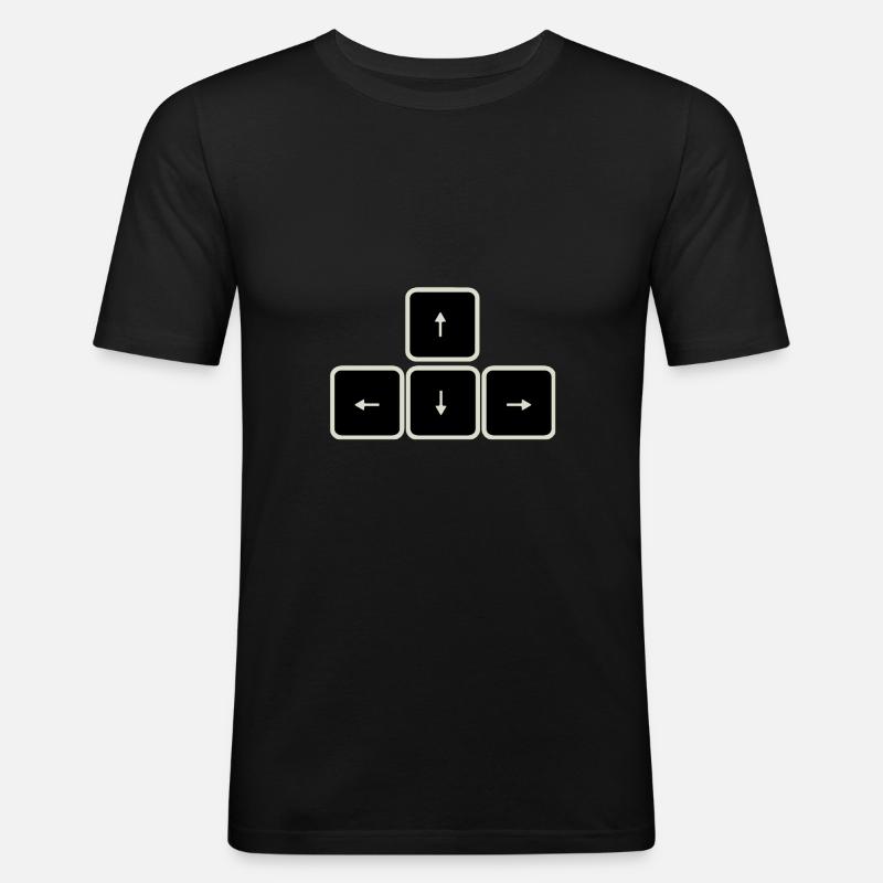 Pfeiltasten Tastatur Computer Nerd - Männer Slim Fit T-Shirt - Schwarz
