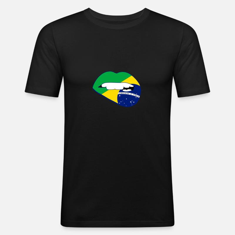 Brésil - T-shirt près du corps Homme - noir