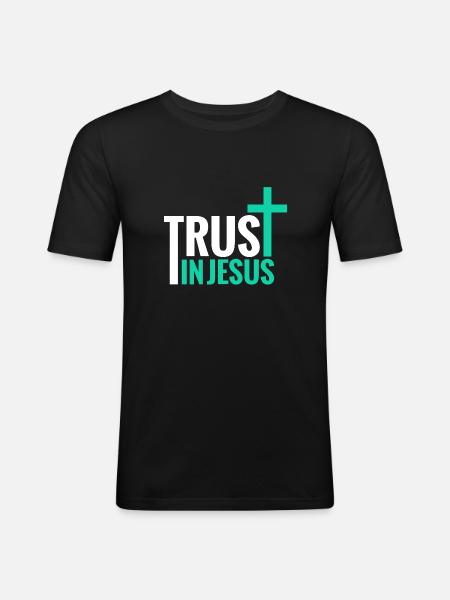 Trust in Jesus - Men's Slim Fit T-Shirt - black