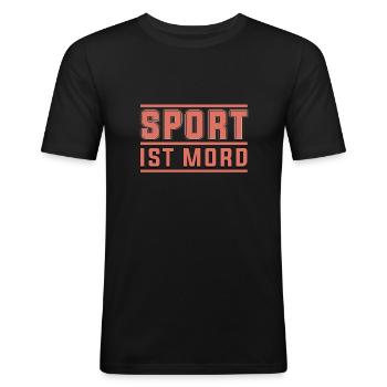 Sport is murder - Men's Slim Fit T-Shirt - black - Front - Nik (191cm)