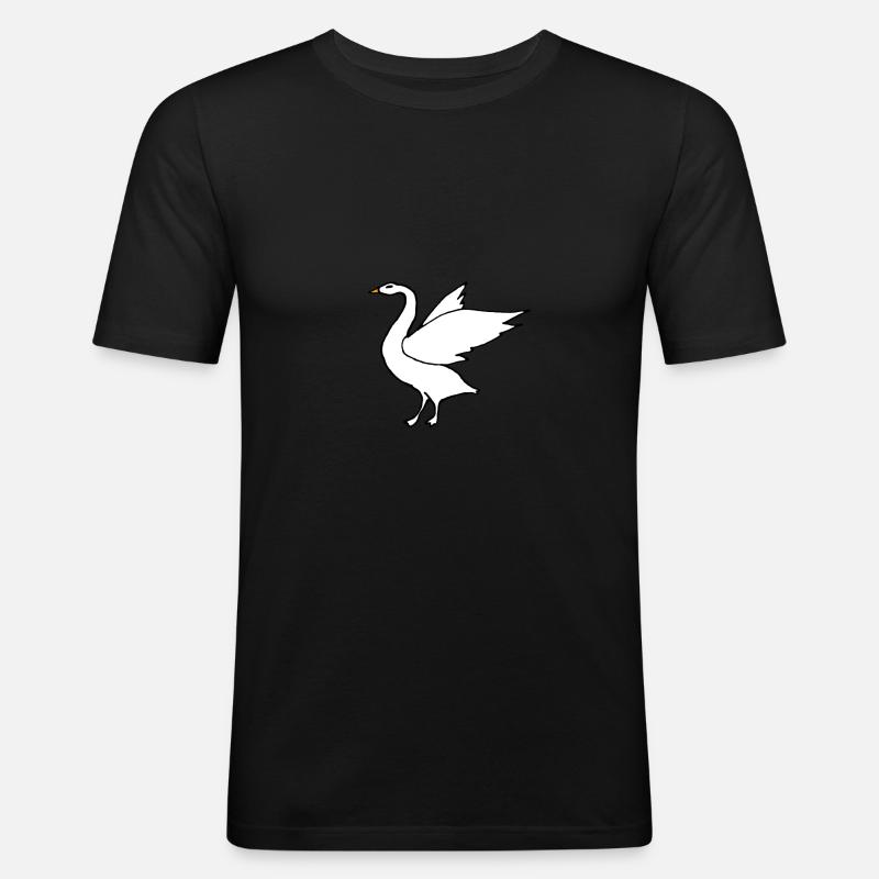 Goose, wings, comic, gift idea - Men's Slim Fit T-Shirt - black