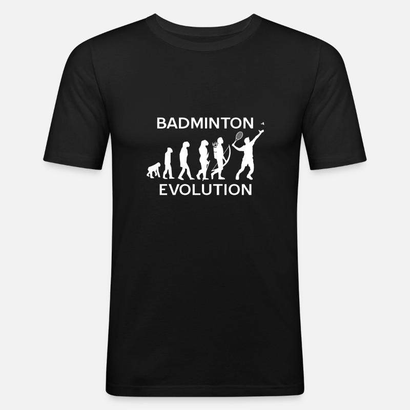 badminton - Slim Fit T-skjorte for menn - svart