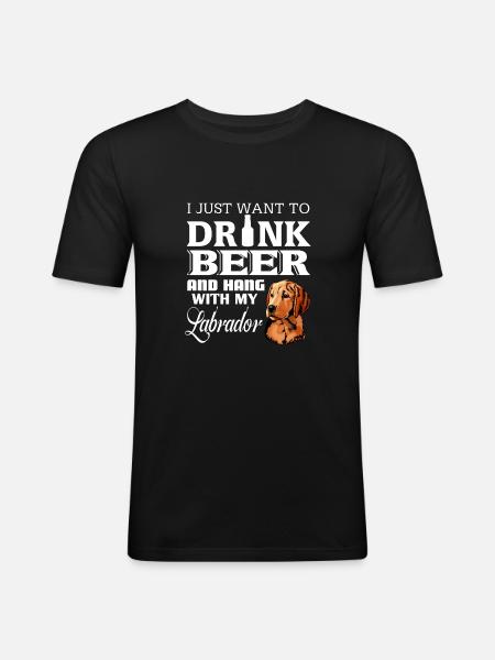 Labrador - T-shirt près du corps Homme - noir