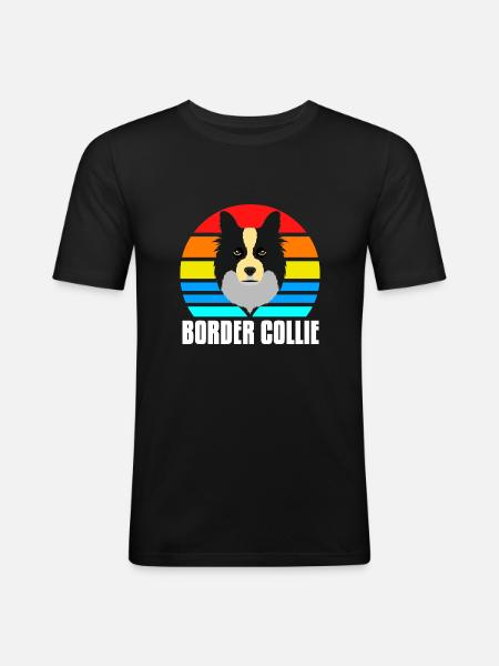 Border Collie - Men's Slim Fit T-Shirt - black