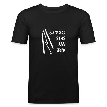 Mes skis vont bien? Accident de ski d'hiver - T-shirt près du corps Homme - noir - Devant - Nik (191cm)