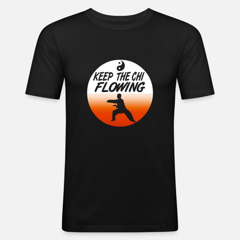 Tai Chi - Männer Slim Fit T-Shirt - Schwarz