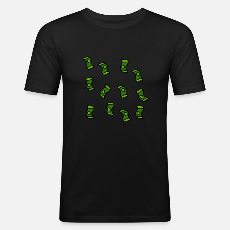 Geldregen Geldscheine Geschenk - Männer Slim Fit T-Shirt - Schwarz