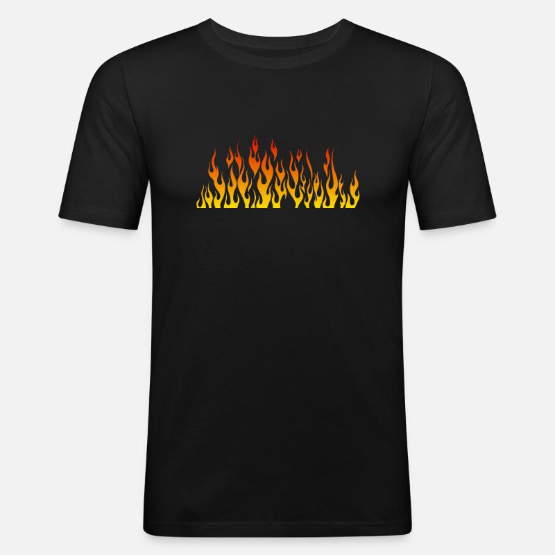 flame flame fire - Men's Slim Fit T-Shirt - black