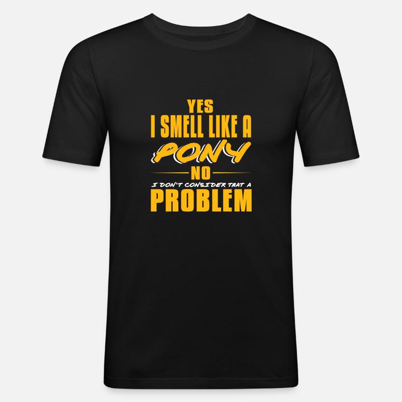Pony - Männer Slim Fit T-Shirt - Schwarz